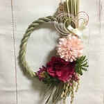 稲穂付き正月飾り 紅桃