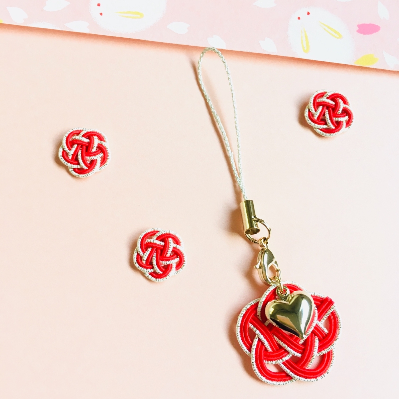 水引ストラップ 梅ハート♡レッド - BRUN*mizuhiki* | minne byGMO