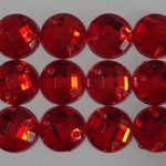 No.3968手芸用ビジュー パーツ ソーオン ストーン（アクリルビーズ ラインストーン）赤（レッド）0.9×0.9cm_12個入り ×3セット