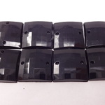 No.3974手芸用ビジュー パーツ ソーオン ストーン（アクリルビーズ ラインストーン）黒色（ブラック）（四角）1.5×1.5cm8個入り ×3セット
