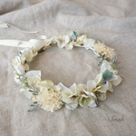 natural white & green 花かんむり（wide）キッズ・ベビー ラッピング無料