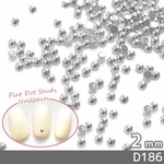 ネイル パーツ 高品質 シルバー 丸 半球 2mm 100個 (D186)