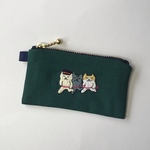 刺繍 ICカード入れ 猫電 出発ニャー