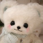 テディベア　#635　だっこして!ホワイト×ブルーのベア♪