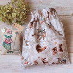 星降る森のクリスマス巾着&ラベンダーサシェ*セット＊動物*サニタリーケース