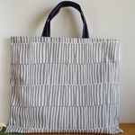 [再販・受注製作] レッスンバッグ (34×40) ☆グレーストライプ
