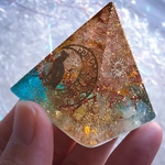 金運・成功・不安の解消★ミニオルゴナイト【月夜のエネルギーを浴びる猫】〜光沢タイプ〜