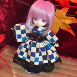 オビツ11サイズ着物ドレス　 青市松