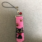 ペヨーテステッチのビーズ猫。黒猫ちゃん