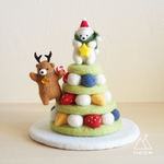 シロクマとクマのクリスマスツリーケーキ