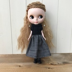 ネオブライス♡アウトフィット【アラン模様ニット&グレンチェックスカート】