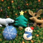 クリスマス飾り＊フェルトの オーナメント☆