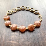 14kgf/brown inca rose × brass beads swing bracelet