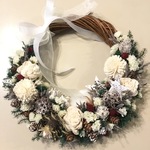 白い花たちのウインターリース・プリザーブドフラワー