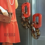 RUKIRIRIA #210 大ぶりピアス チェーンピアス  レオパードピアス べっこう イヤリング 