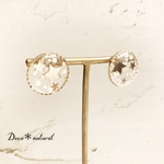 星とパールの樹脂ピアス＊