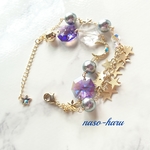 【1点のみ】Swarovski＆CottonPearl  NightSkyブレスレット