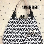 ☆SALE★白猫♡黒猫のがま口バッグ（M）+ちっこいがま口