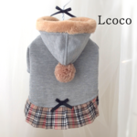 犬服＊【再販】プリーツスカートパーカー(キャメル)