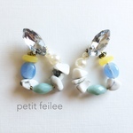 ☆NEW☆2way！海の宝物ピアス《Aqua&Yellow》