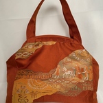 帯地リメイクアルミパイプ口金バッグ