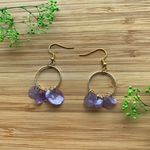 あじさいの花びらピアス/イヤリング（パープル）