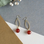  Red Agate（イヤリング  ピアス）赤メノウの揺れるアクセサリー