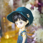 オビツ11　ねんどろいど、ヒカリヘッド等対応　キャスケット　ダークブルーグリー
