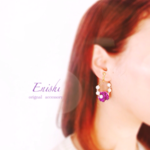 ライラック×パールのイヤリングorピアス