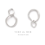 【4個 30×19mm】マットシルバー ツイン リンク  チャーム 