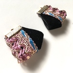 限定2セット　二重タッセル　ピンク×黒ベルベットリボン　♡二個セット♡