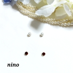 レッドスワロのマグネットピアス♡6㎜パールキャッチで挟むだけ♡