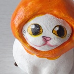 招き猫「猫にみかん」