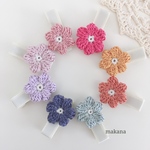ぷっくりお花のベビーヘアピン   ベビーヘアクリップ