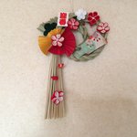 リース 正月 しめ縄 つまみ細工　縮緬細工　ハンドメイド インテリア タペストリー 　飾り物
