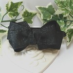 【送料込み】Opera❇  black lame ribbon アーチ型クリップ      