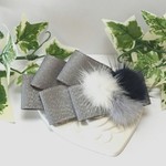 【送料込み】galette  ❇  three colour fur (silver) リボンバレッタ         