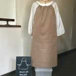 ベージュキナリ♪ハーフリネンの大人可愛いギャザーエプロン