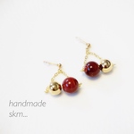 レッドゴールドの三角ピアス&イヤリング