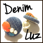 デニム&ビジュー ピアス