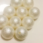 ２０ｍｍ　１０個　コットンパール風　ビーズ　両穴　貫通タイプ　パール　アクセサリー材料　ネックレスピアス　イヤリング　パーツ