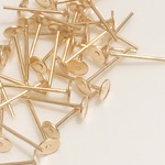 ４ｍｍ　約１２０個　平皿　丸皿　貼り付け　KC金　ゴールド　ピアス パーツ　 材料　ポストピアス アクセサリー ハンドメイド 金具　ピアス　基礎パーツ