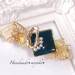 贅沢ネイビー ゴールドバレッタ