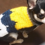 犬服＊手編みニット北欧カラーケープ型セーター