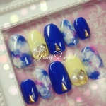 ジェル♡*ﾟタイダイ柄×ぼかしフラワー✿
