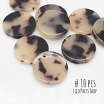 10個 ＊ 17.5mm べっこうパーツ beige
