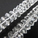 ボタンカット天然水晶/size(4㎜×8㎜)/1set(10玉)/No.95A/サイズ調整/ロンデル/