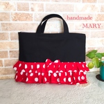 フリフリシリーズ4赤白ドットのラブリーなレッスンバッグ