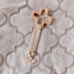 wood teething ring -cross-