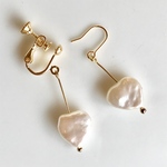 ハート型淡水パールのピアス(イヤリング)